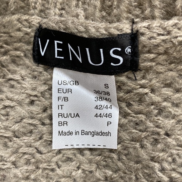 VENUS Tan Fuzzy Knit Pullover Sweater Lace Up Sides Fall winter Casual Small - Picture 6 of 8